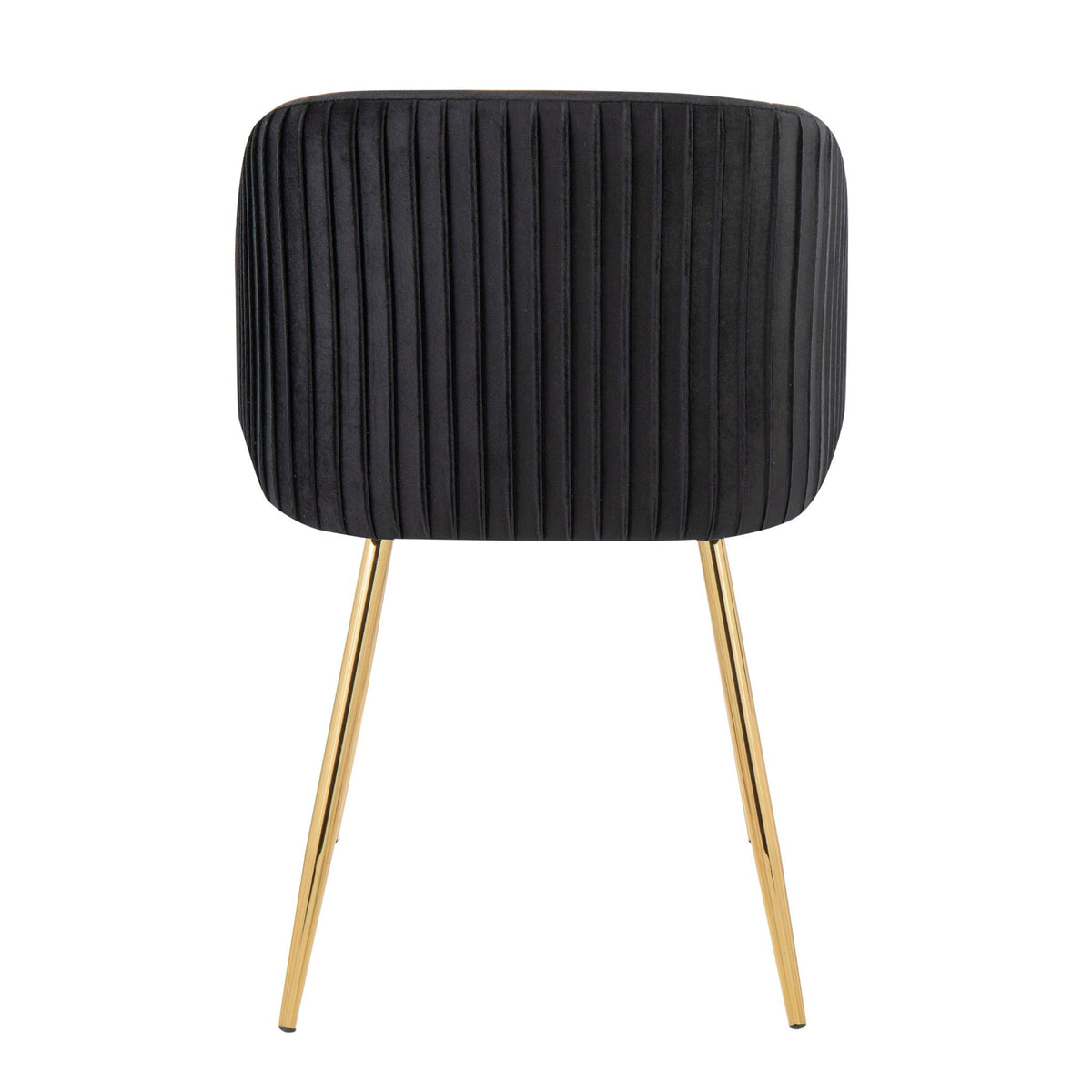Pleated Waves Contemporary Chair Set of 2 with Metal Legs - Black, Gray, or Pearl Silver