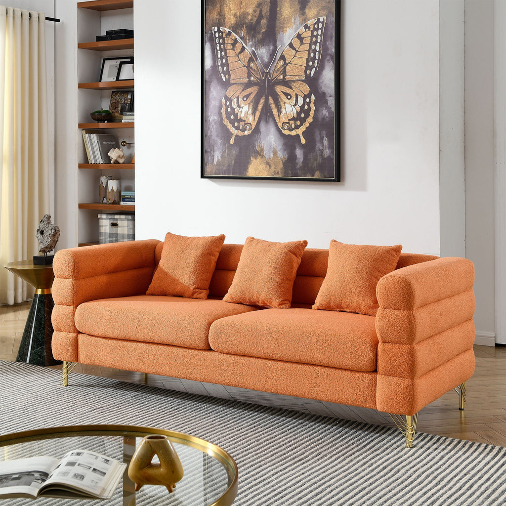 Streamline Sectional Sofa with Art Deco Design - Multiple Colors