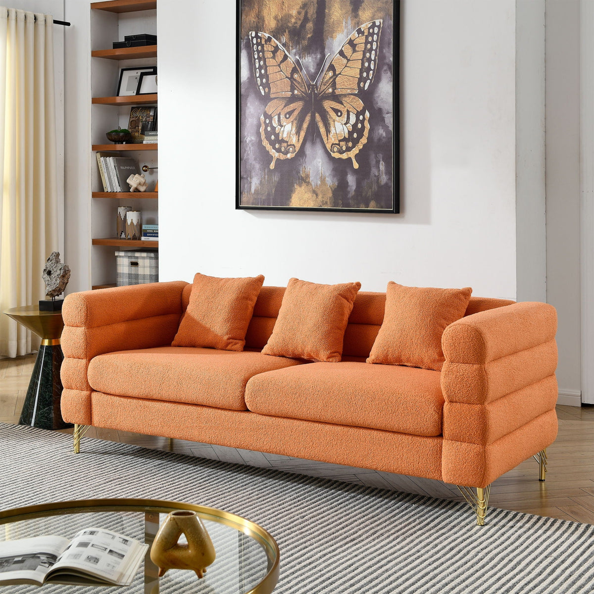 Streamline Sectional Sofa with Art Deco Design - Multiple Colors