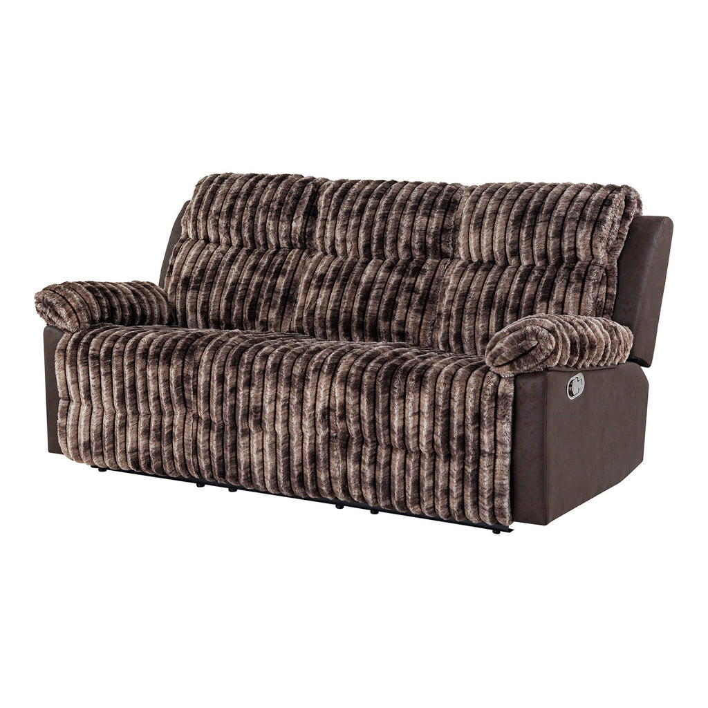 Manual Reclining Sofa with Medium Firm Support - Dark Brown or Gray