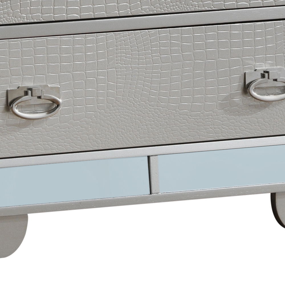 Sleek Contemporary Storage Chest with Ample Storage - Pearl Silver or Beige