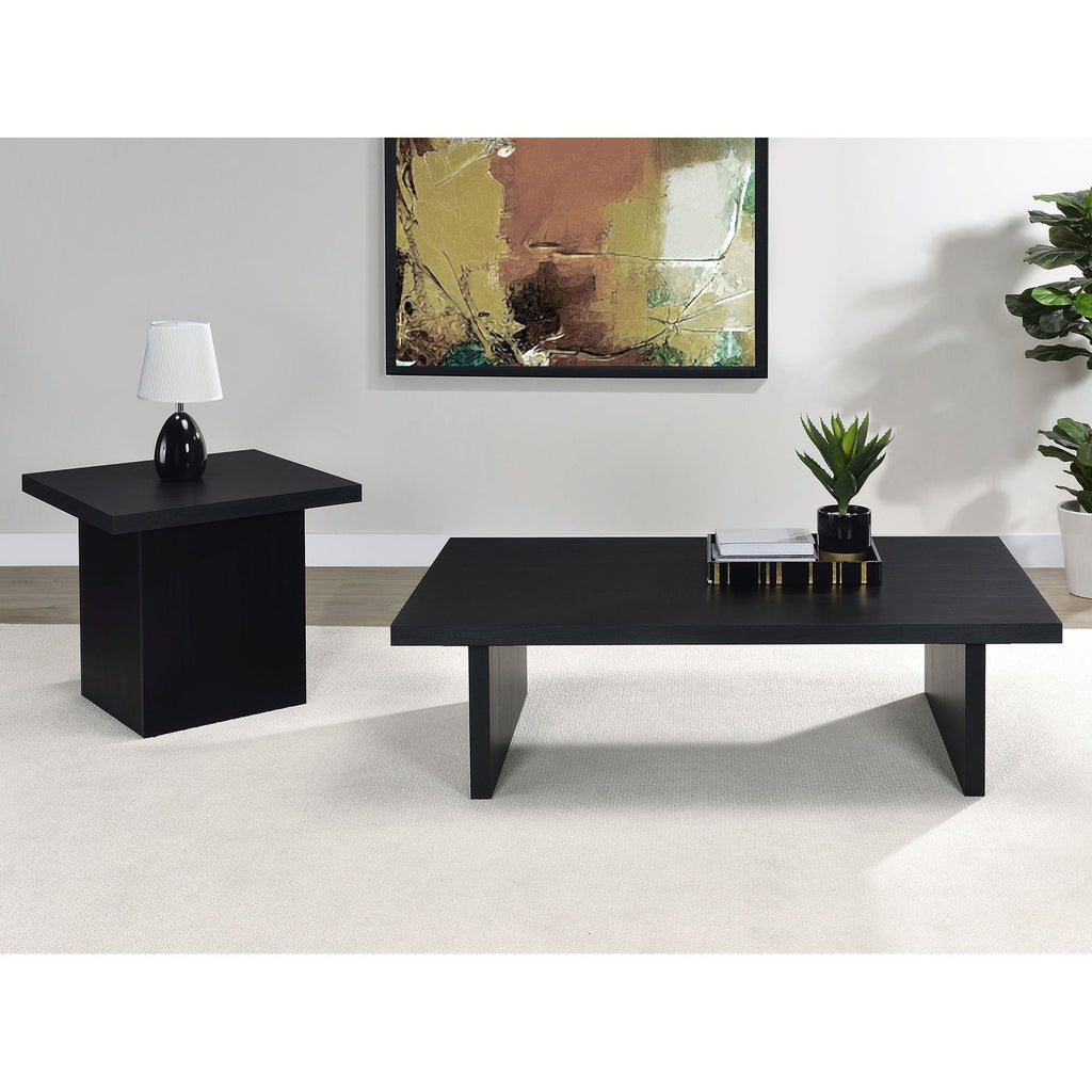 Exeter Square End Table with Laminate Veneer - Black or Light Brown