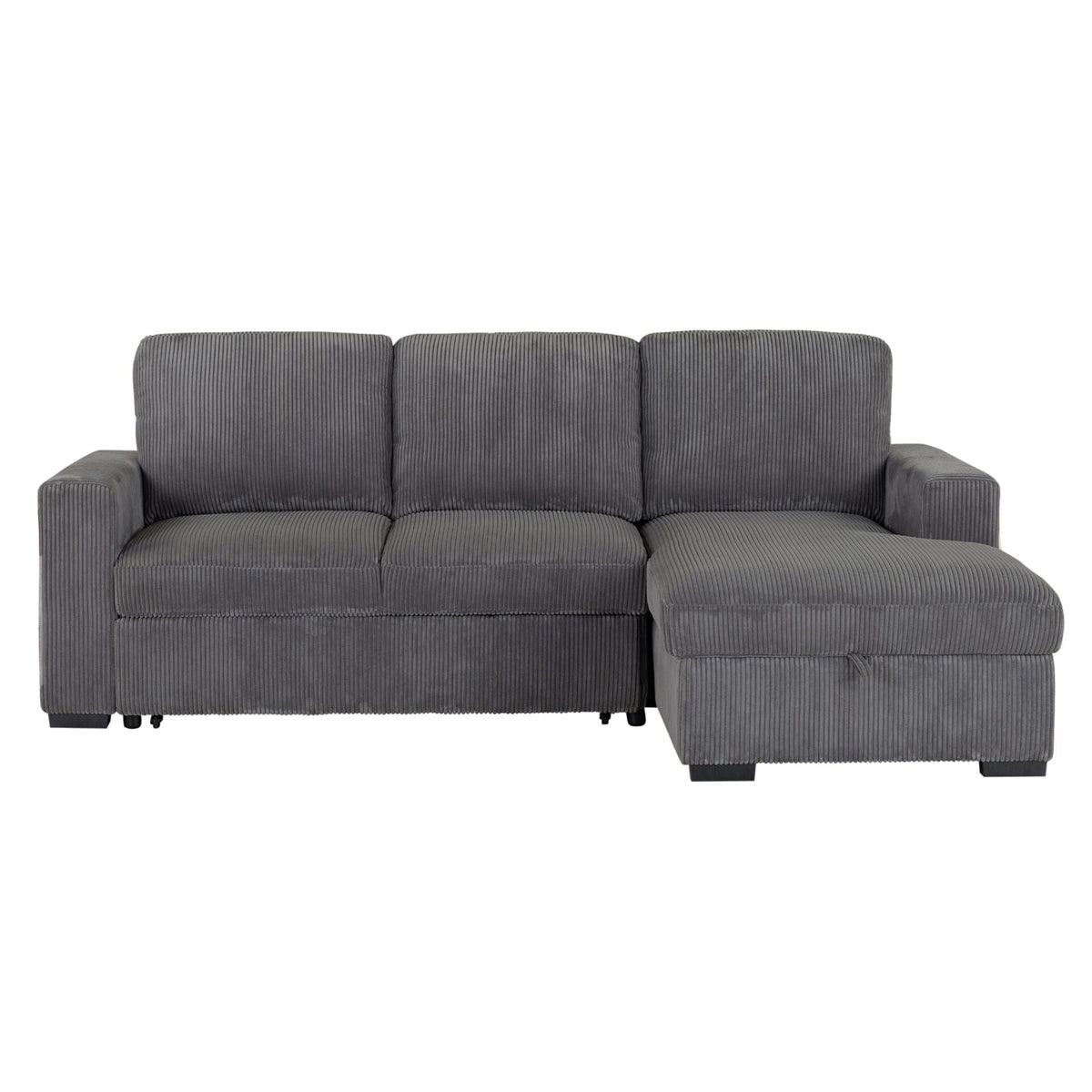Contemporary Design Sectional Sofa with Cushioning – Dark Gray