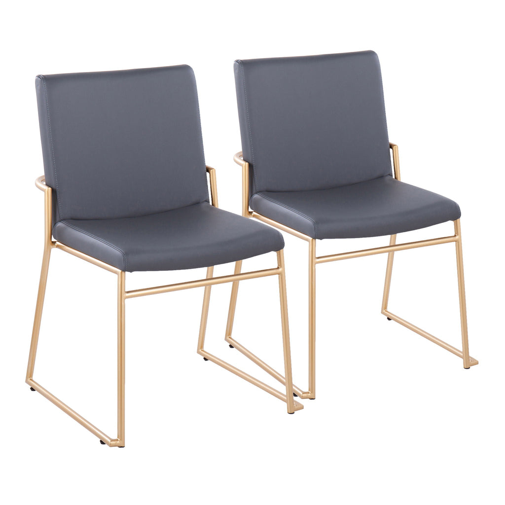 Dutchess Contemporary Dining Chair Set with Metal Frame - Dark Gray or Black
