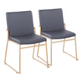Dutchess Contemporary Dining Chair Set with Metal Frame - Dark Gray or Black