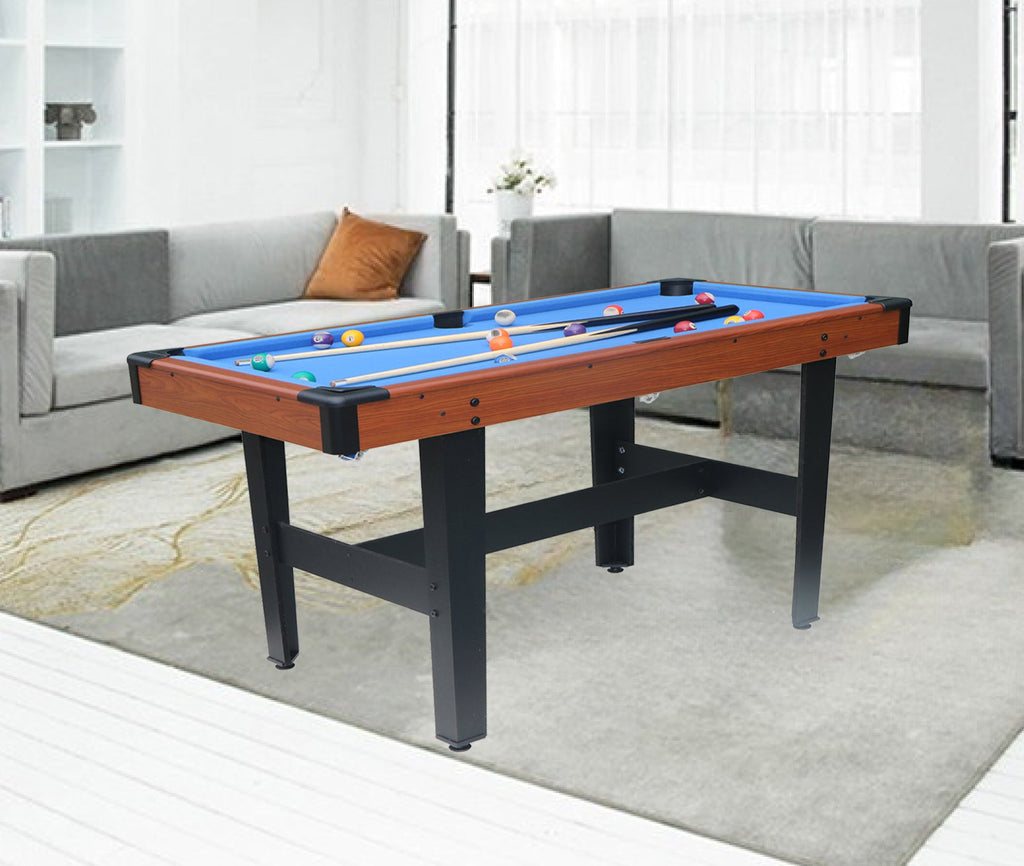 48-Inch Combo Game Table Set with Pool, Table Tennis & Glide Hockey - Brown & Blue