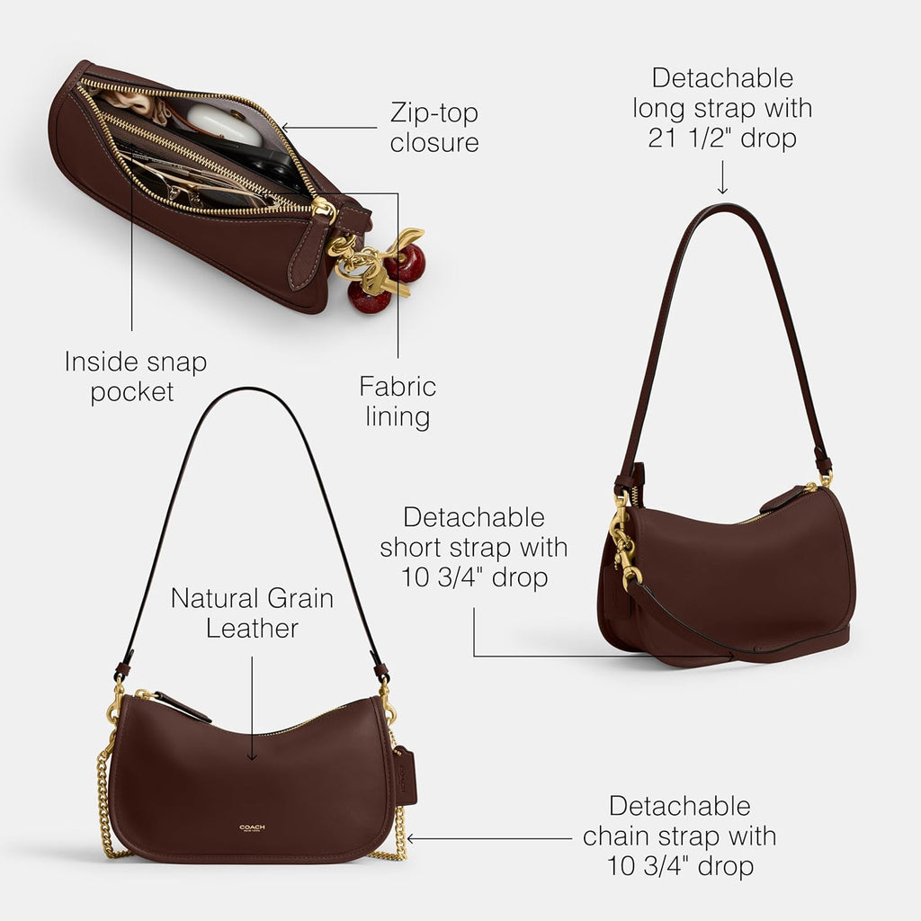 COACH Women's Natural Grain Leather Waverly Bag