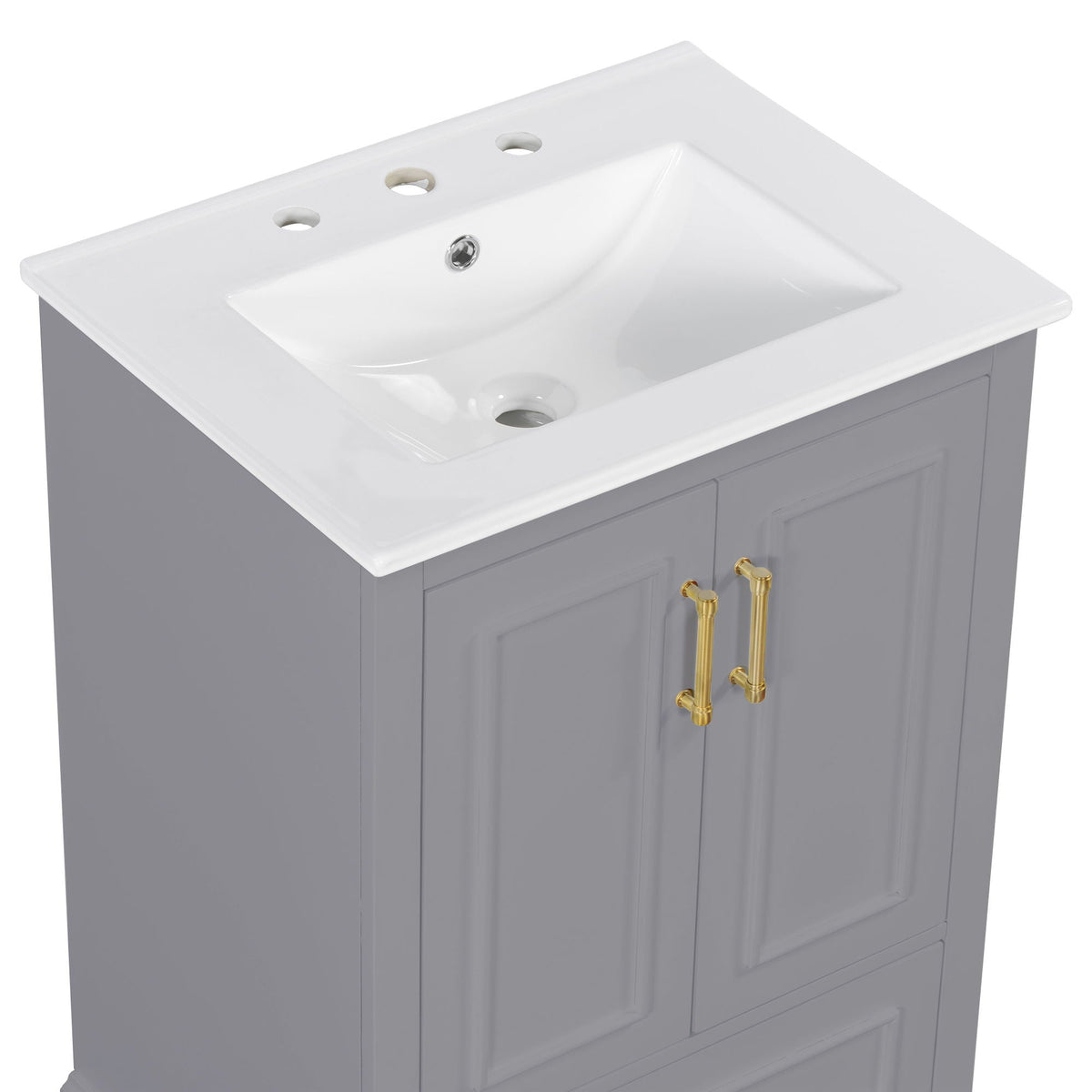 Bathroom Vanity with Sink and Soft Close Doors - White, Black, Green, or Gray