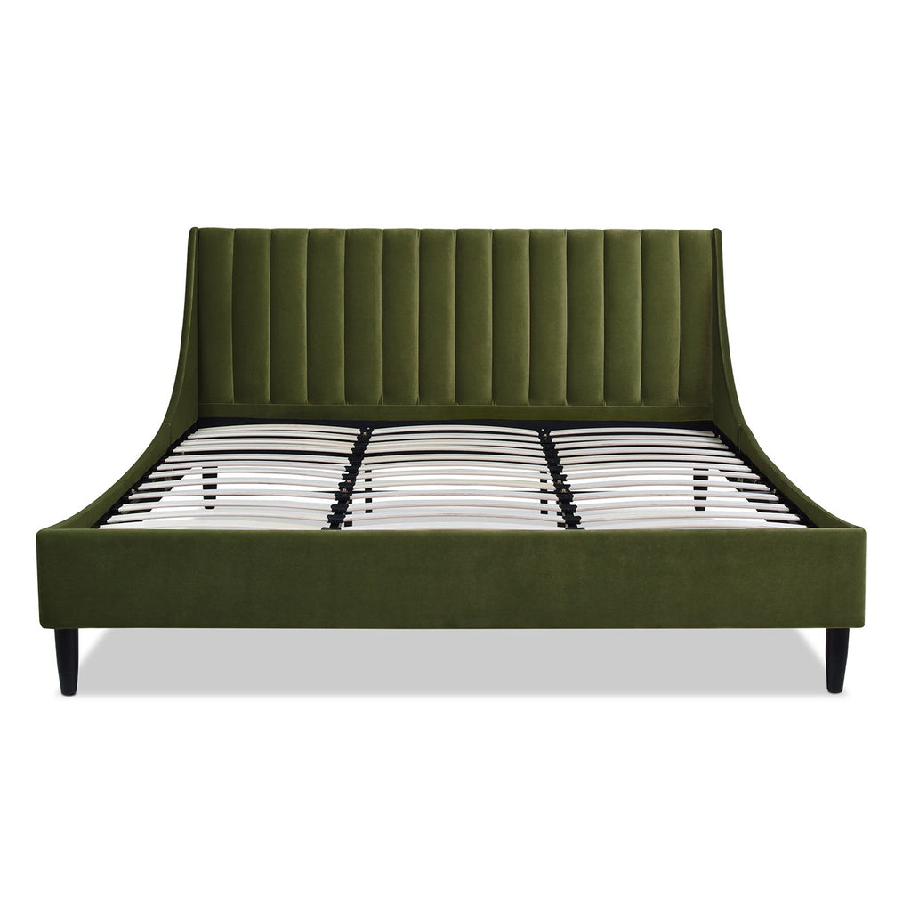 Vertical Tufted Modern Headboard Platform Bed Set with Upholstered Finish - Multiple Colors