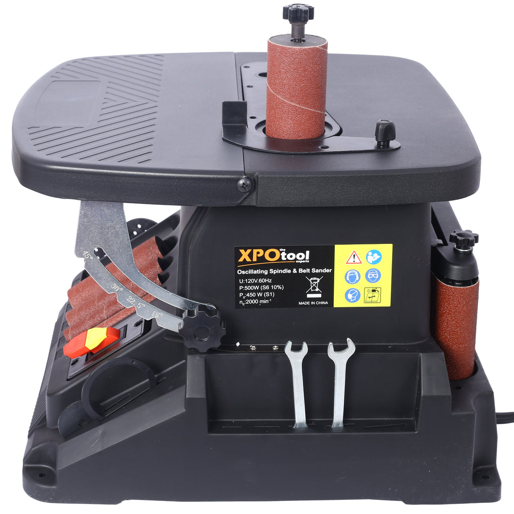 Vertical Oscillating Spindle & Belt Sander with 2-in-1 Functionality - Steel