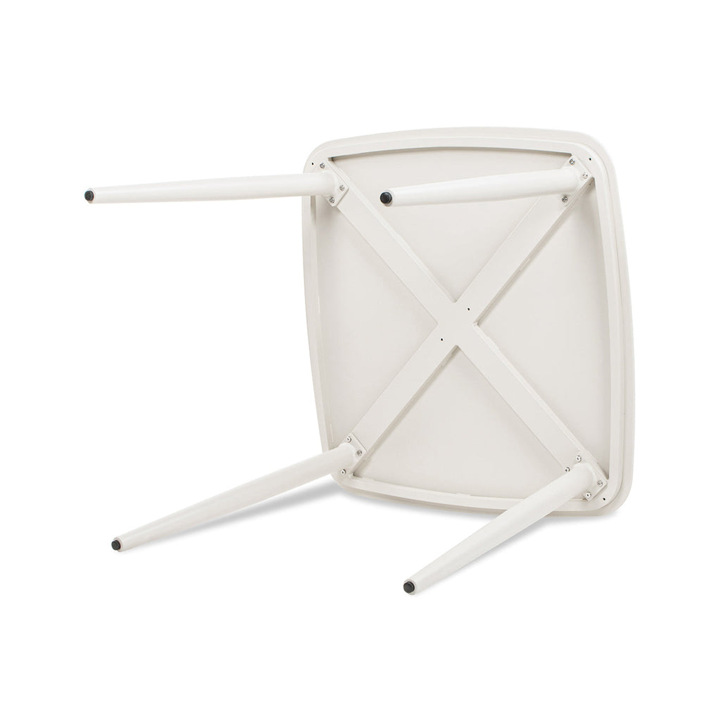 Santorini 33.5" Square Outdoor Patio Table with Durable Aluminum Frame - White