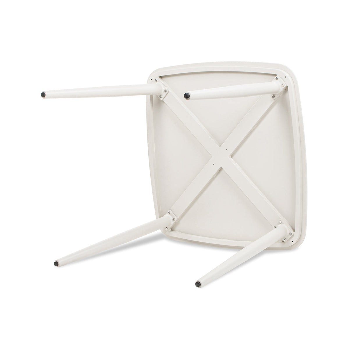 Santorini 33.5" Square Outdoor Patio Table with Durable Aluminum Frame - White