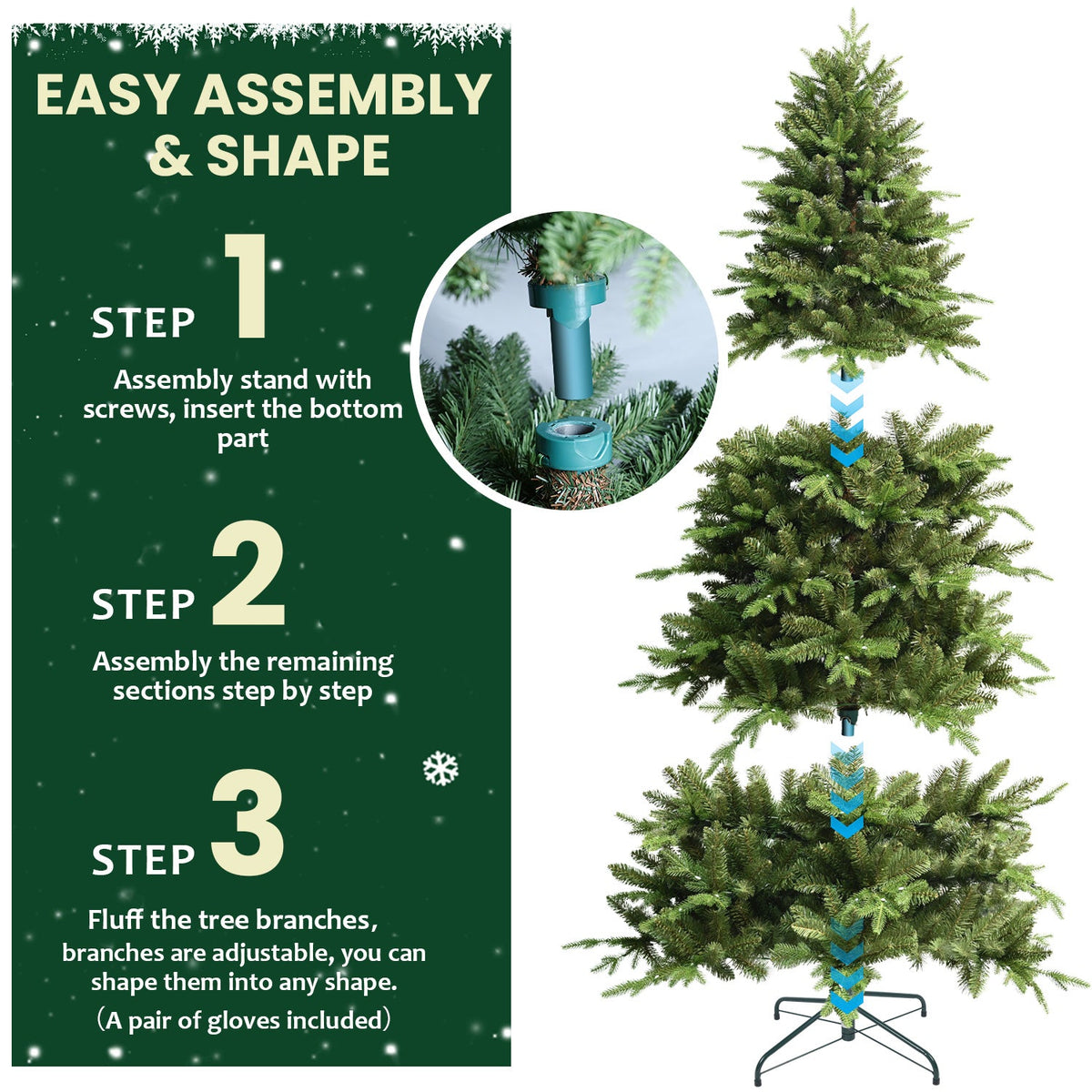 7FT Prelit Christmas Tree with 340 RGB LED Lights - Multicolor