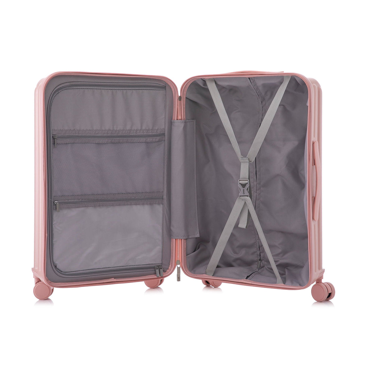 Spinner Wheel Luggage Set with USB Port and Holders - Pink, Black, Green