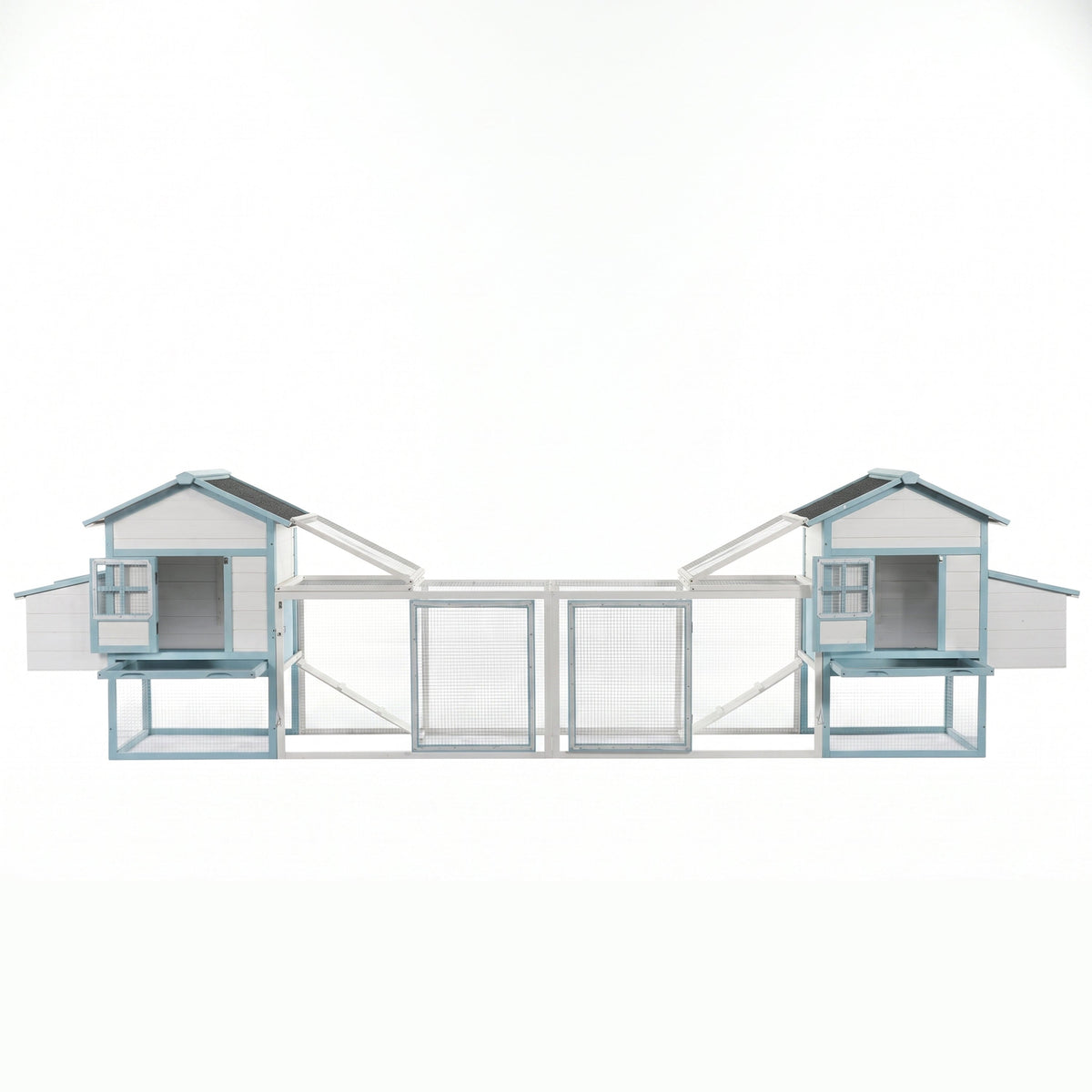 Large Wooden Chicken Coop with Double Nesting Boxes - Natural Wood