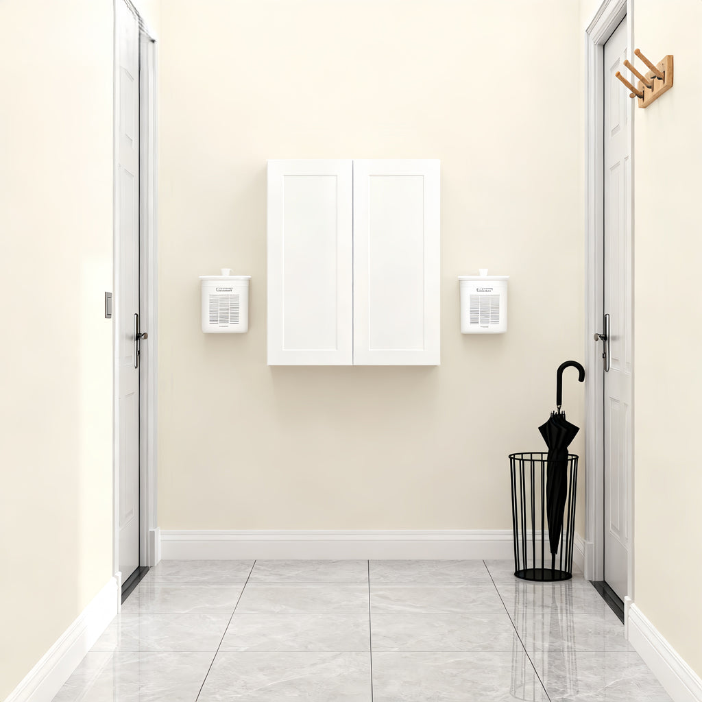 White Shaker Solid Wood Wall Cabinet with Soft-Close Doors - White