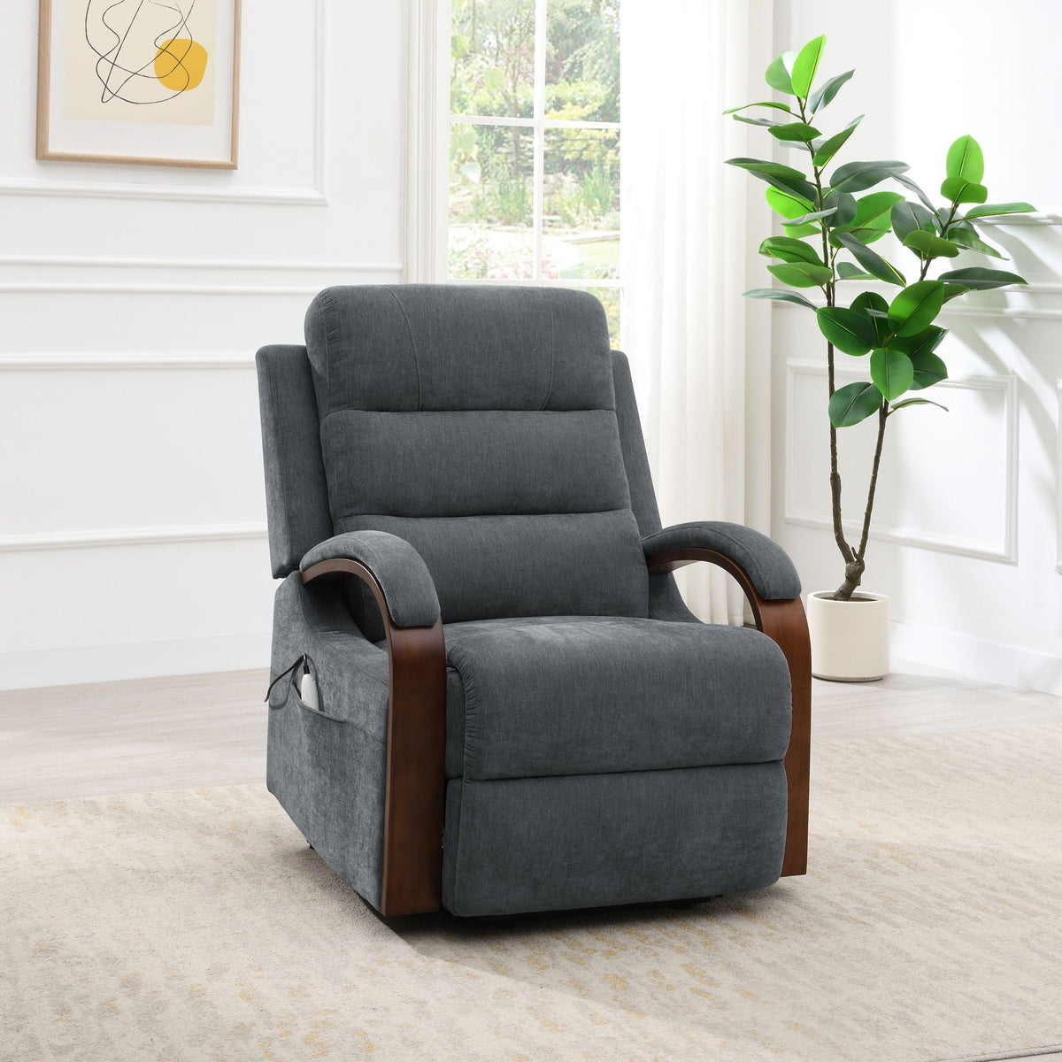 Kayla Power Recliner with Lift, Heating & Massage – Zero Gravity - Gray