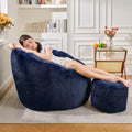 Giant Faux Fur Bean Bag Chair with High-Density Foam - White