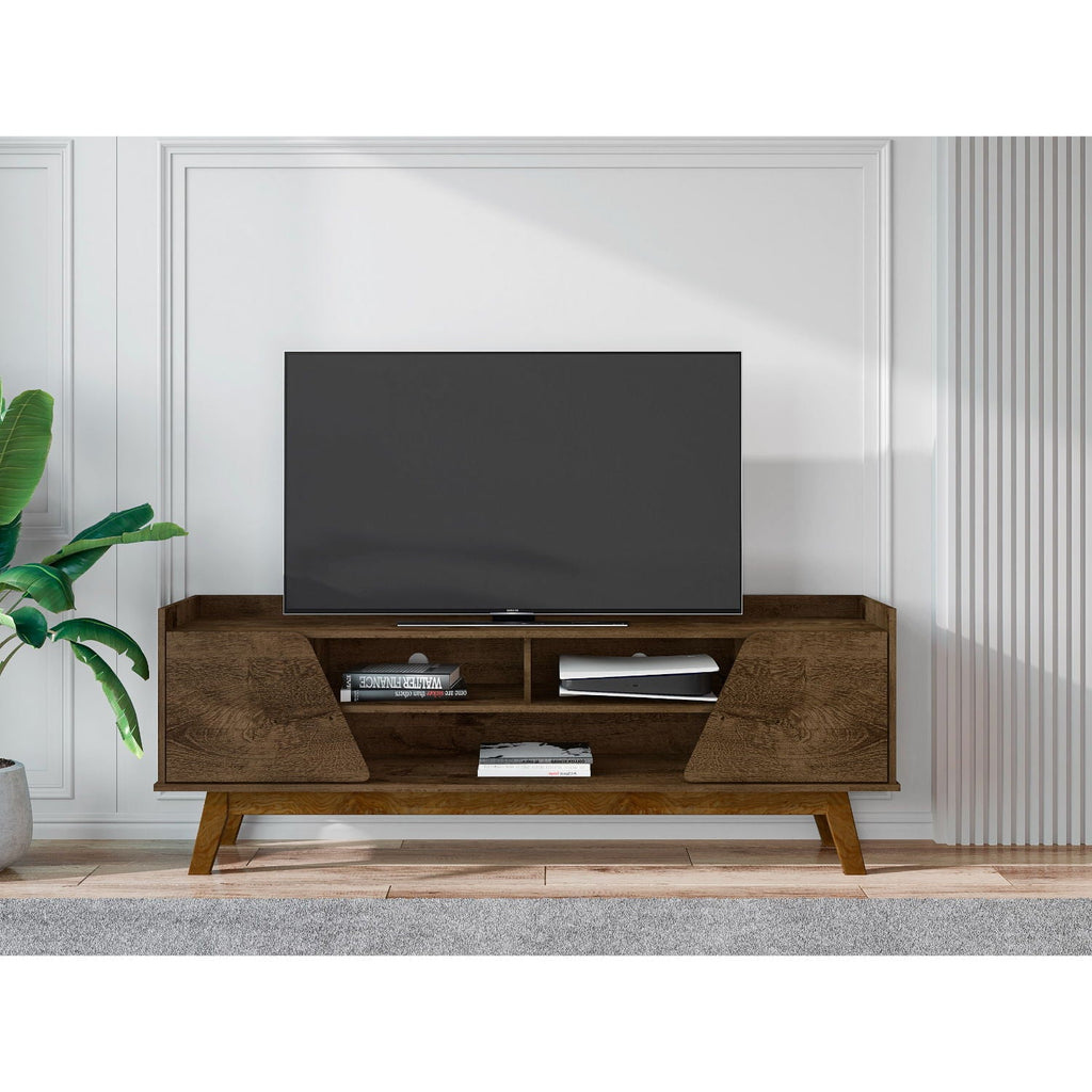 TV Stand with 5 Shelves and Soft Close Doors - Multiple Colors