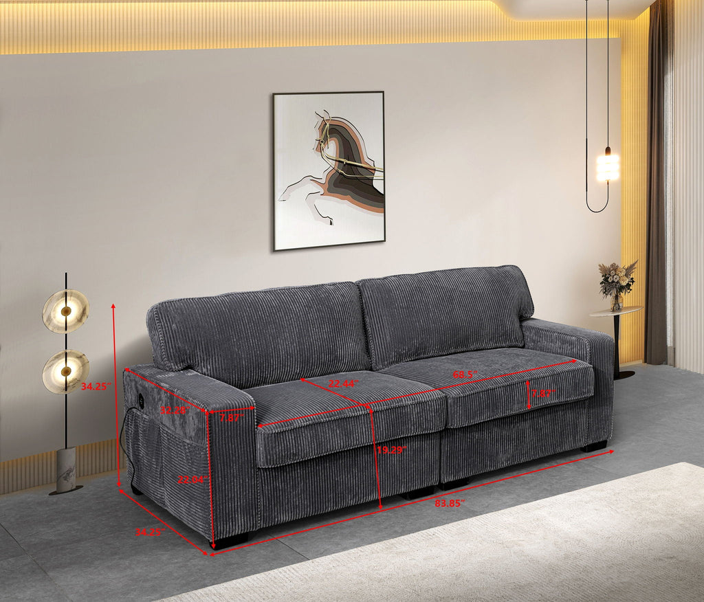 Exceptional Comfort Loveseat with Adjustable Headrests - Beige or Dark Gray