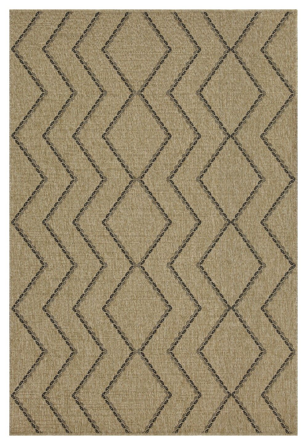Polypropylene Indoor Outdoor Area Rug with Flatweave - Light Brown