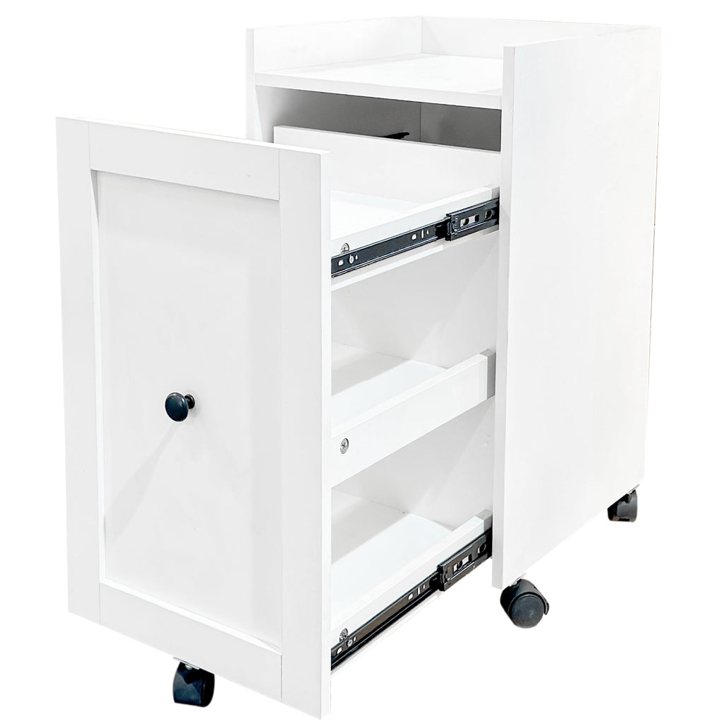 Sliding Snack Cabinet Organizer with Wheels - Particle Board