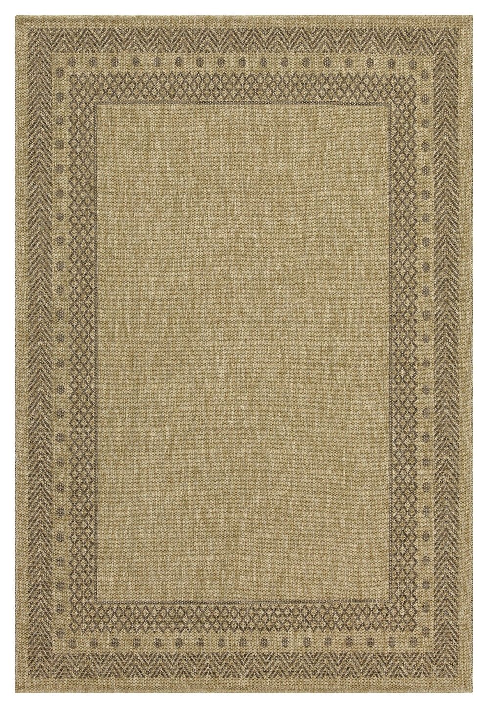 Light Brown Polypropylene Area Rug with Stain Resistance - Indoor & Outdoor