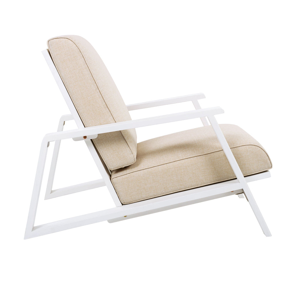 Outdoor Patio Lounge Chair Set of 2 with Cushions - White or Light Brown