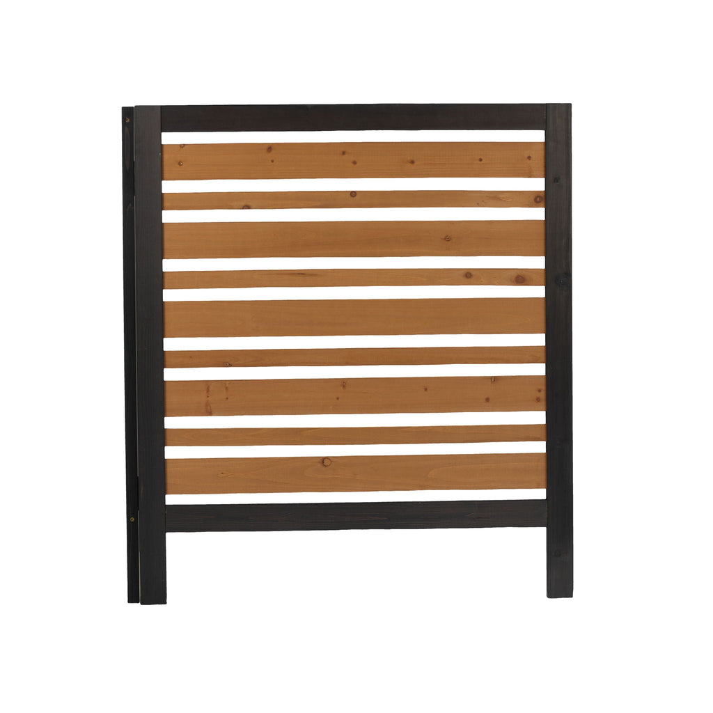 Outdoor Air Conditioner Fence Screen with Slatted Airflow - Light Brown