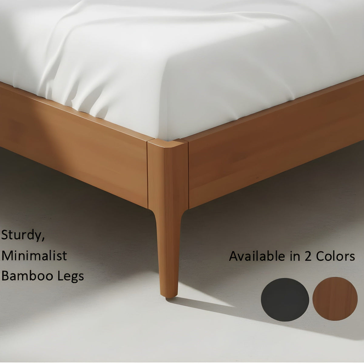 Bohemian Platform Bed with Tall Headboard - Dark Brown or Black
