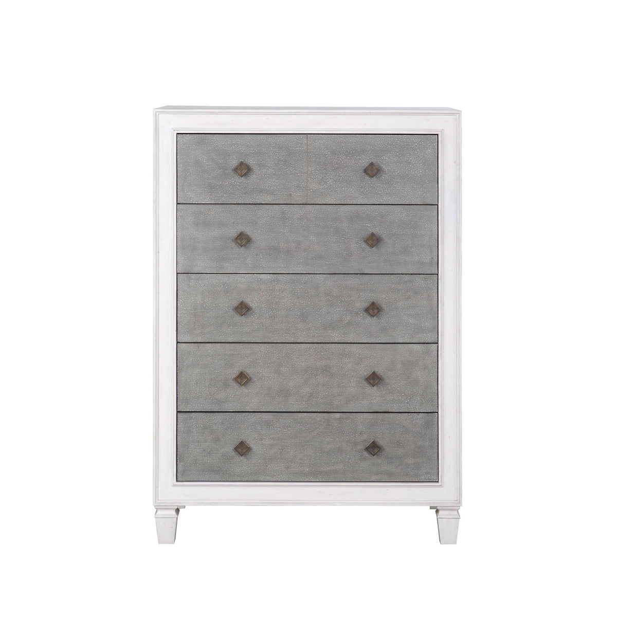 Katia Weathered Chest White Transitional Accent Chest with Smooth Drawer Operation - White