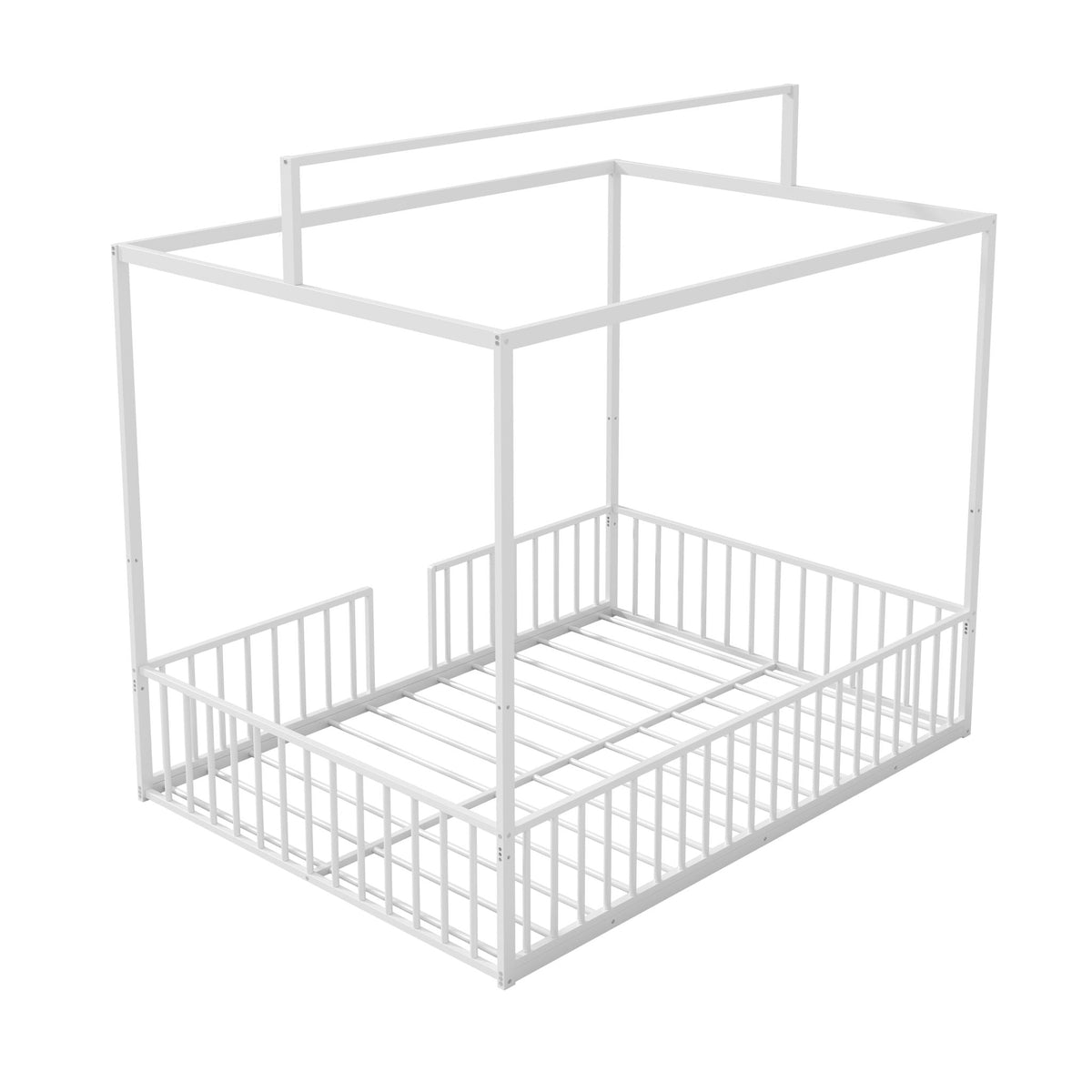 3 In 1 Convertible Montessori Floor Bed with Fenced Support - Full