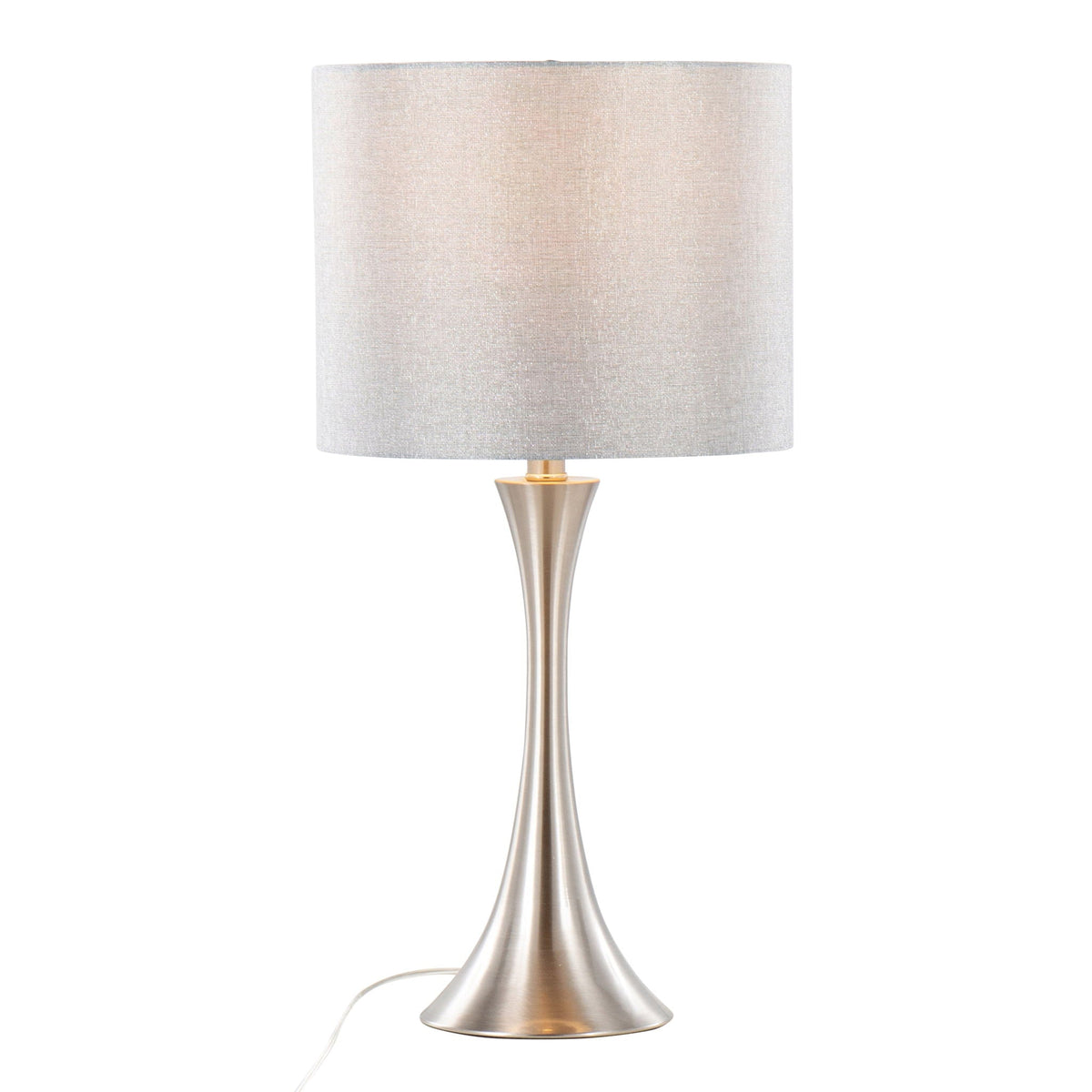 Contemporary Semi Gloss Table Lamp Set of 2 with Hourglass Design - Multiple Colors