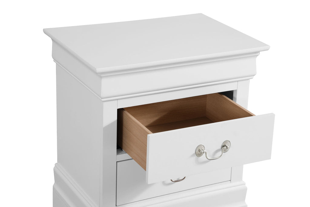 Traditional Style Design Nightstand with Classic Accent - Multiple Colors