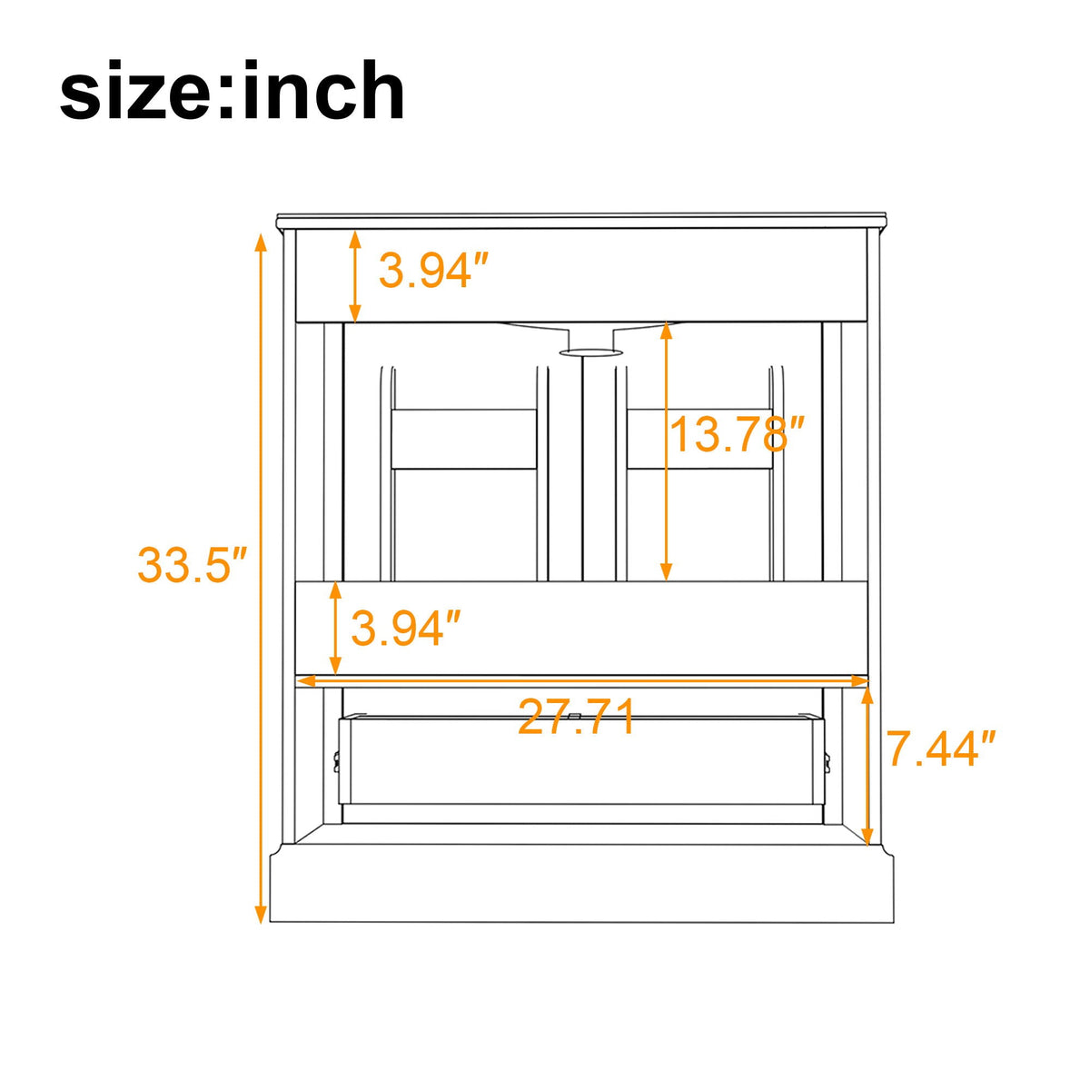 Bathroom Vanity with Sink and Soft Close Doors - White, Black, Green, or Gray