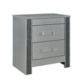 Lorenzo Nightstand with Hidden Compartment and Acrylic Handles – Silver
