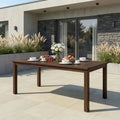 Rectangular Acacia Outdoor Dining Table with Slatted Top - Natural Wood