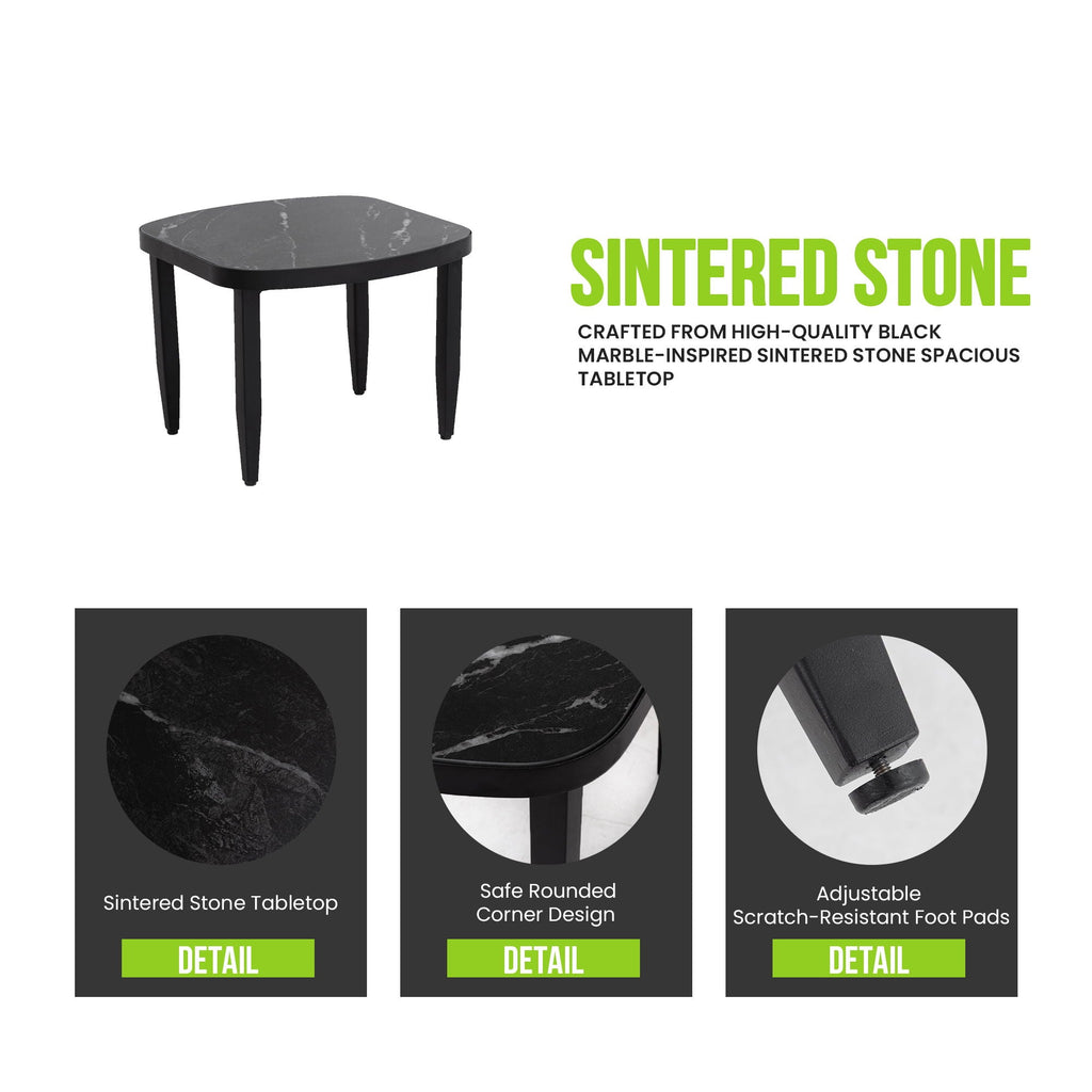 Outdoor Elegance Coffee Table with Rounded Corners – White or Black