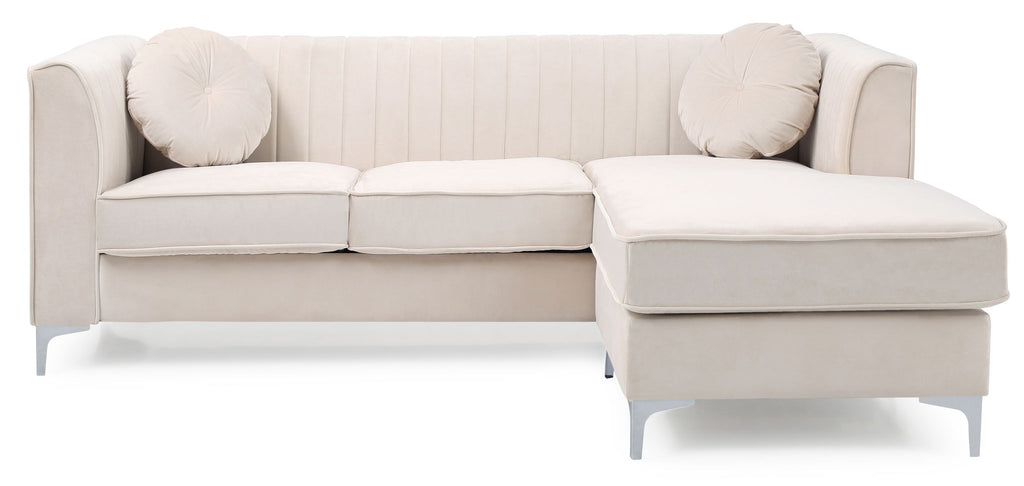 Micro Suede Sofa Chaise with Channel Quilting - Multiple Colors