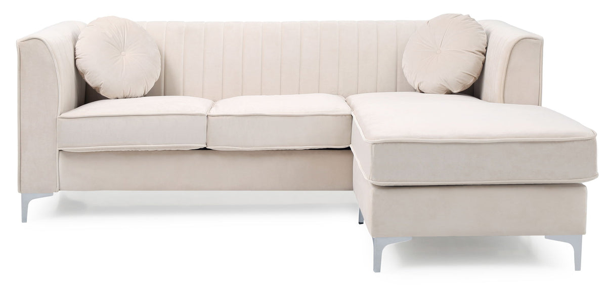 Micro Suede Sofa Chaise with Channel Quilting - Multiple Colors