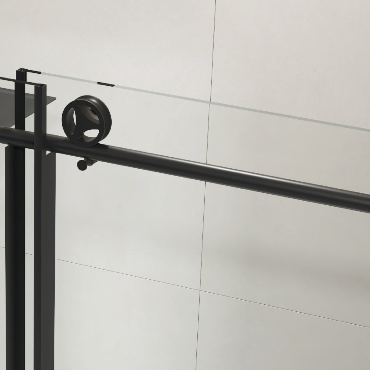 Sliding Frameless Shower Door with Matte Finish - 60" W x 76" H