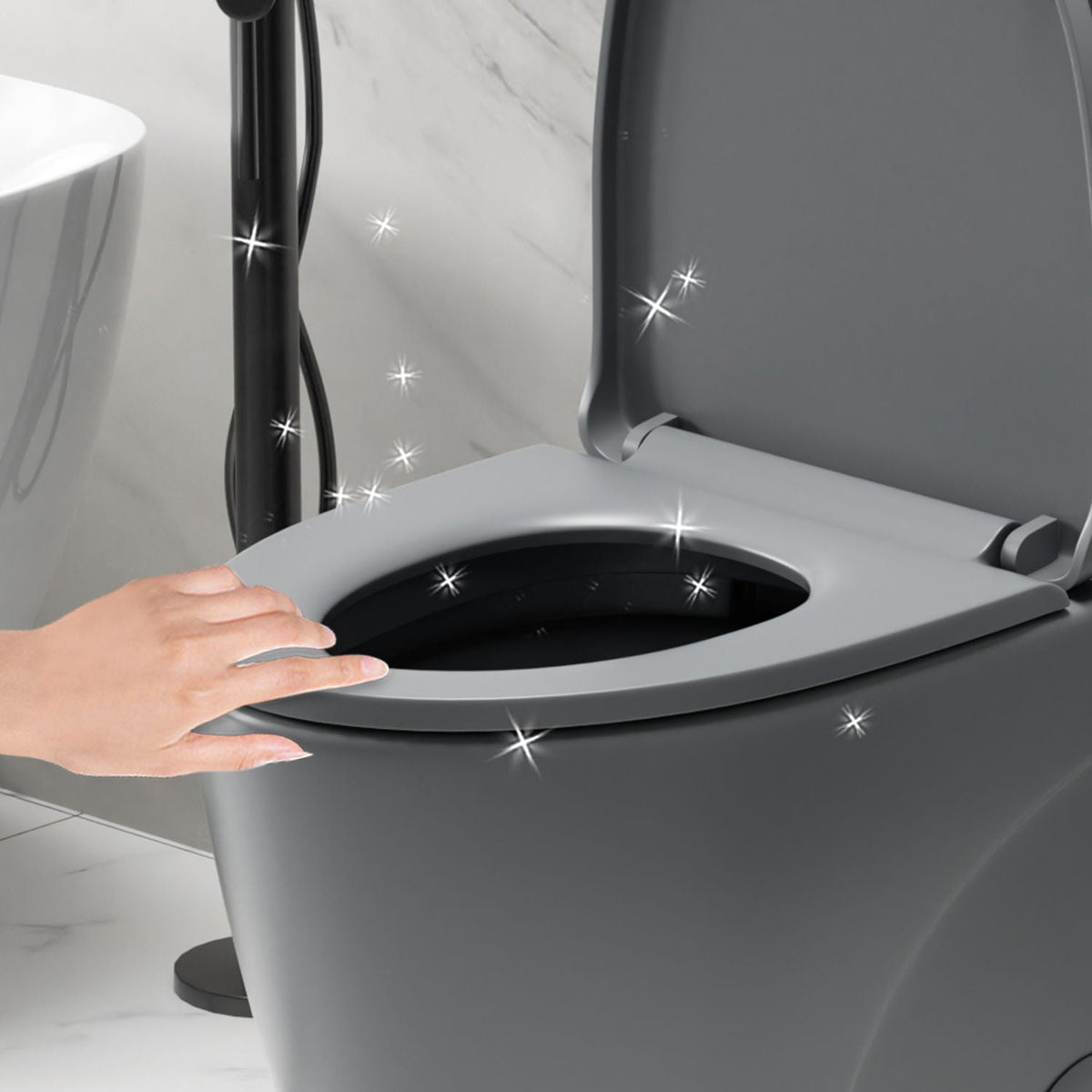 1 Piece Toilet with Tornado Flush and Dual Flush - ADA Height Chair - Gray, Pink, or Black