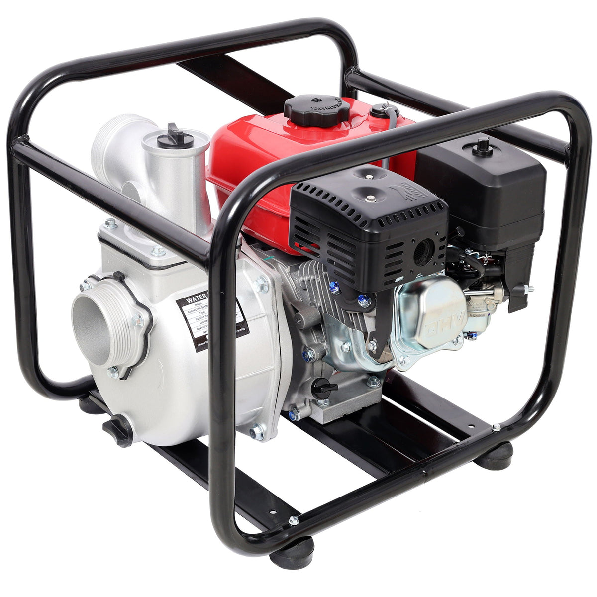 Gasoline Powered Water Pump with 3" Inlet & Outlet, 264GPM Flow - Black / Red