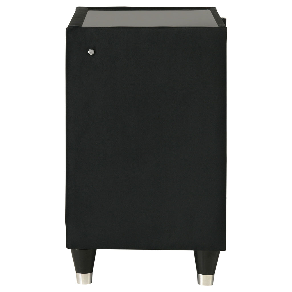 Lorient 2-drawer LED Nightstand with USB Black