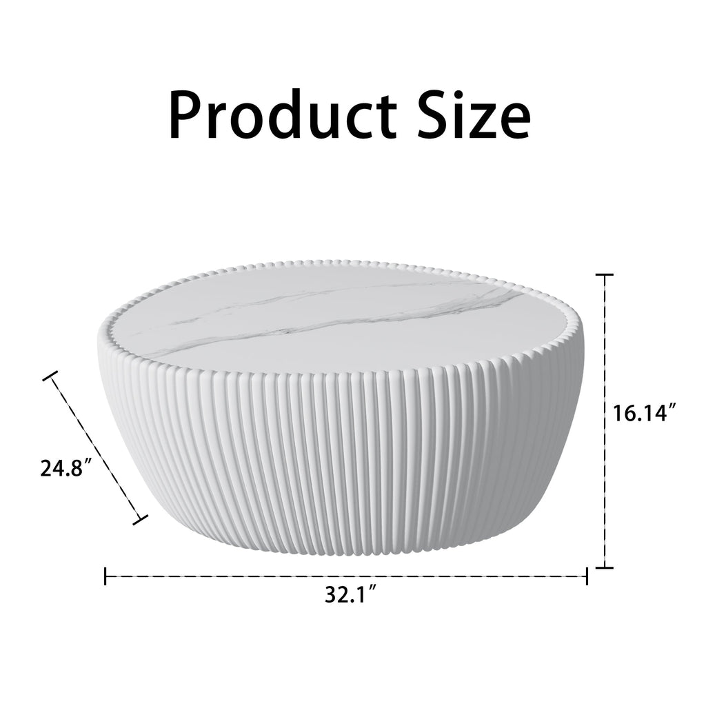 Light Sintered Stone Top Goose Egg Shape Table with Ready-to-Use Design