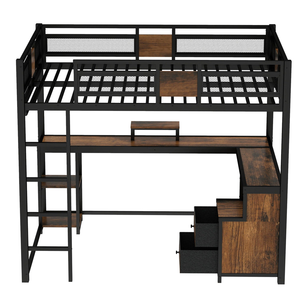 Queen Loft Bed with Desk and Storage - Space Saving Solution