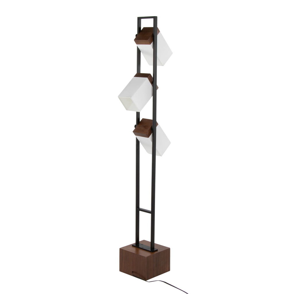 Contemporary Floor Lamp with Adjustable Lighting - Walnut