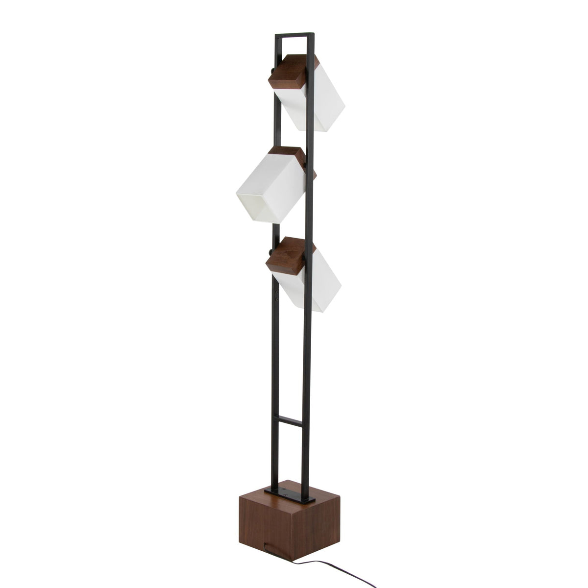 Contemporary Floor Lamp with Adjustable Lighting - Walnut