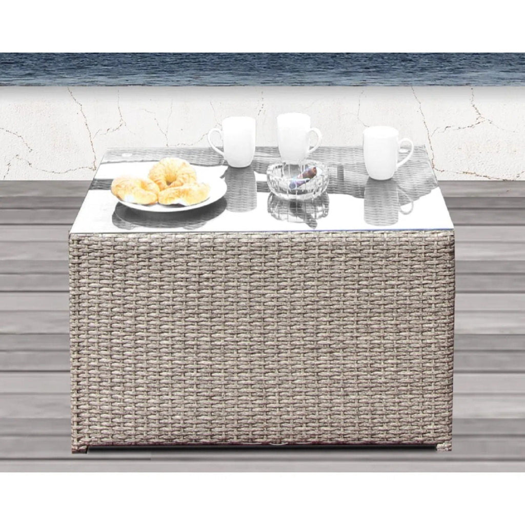 Modern Patio Rattan Sectional Set with Cushions - Multiple Colors