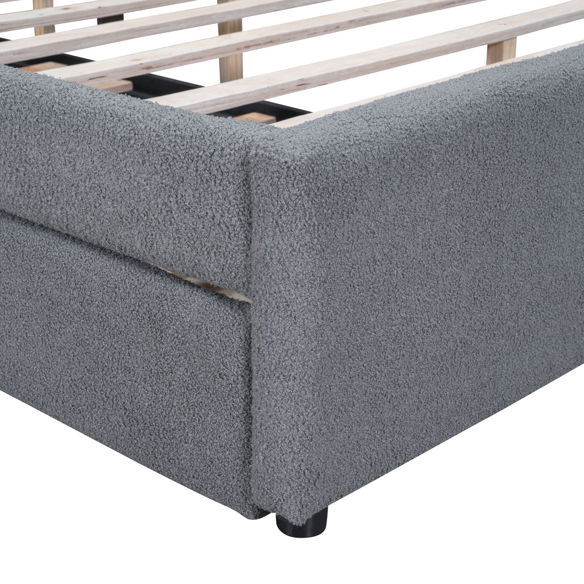Upholstered Platform Bed With Trundle and LED Lights - Full or Queen